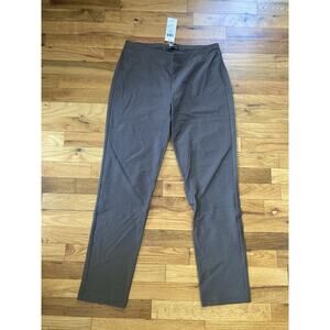 Eileen Fisher Slim Ankle w/ Yoke Cobblestone Washable Stretch Crepe Pants Small
